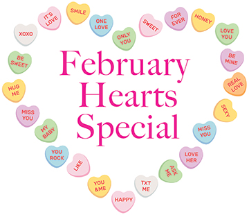 February Hearts Promotion Banner